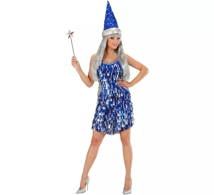 Translation missing: fr.Disfraz o Vestido Fiesta azul oscuro con lentejuelas para mujer