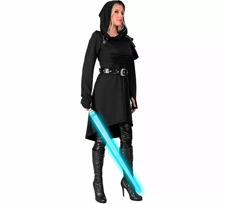 Translation missing: fr.Disfraz o Vestido Medieval negro con Capucha para mujer