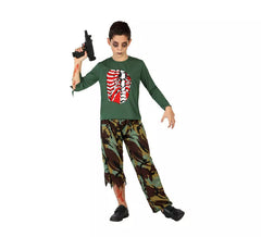 Déguisement Militaire Zombie Halloween pour garçon plusieurs tailles