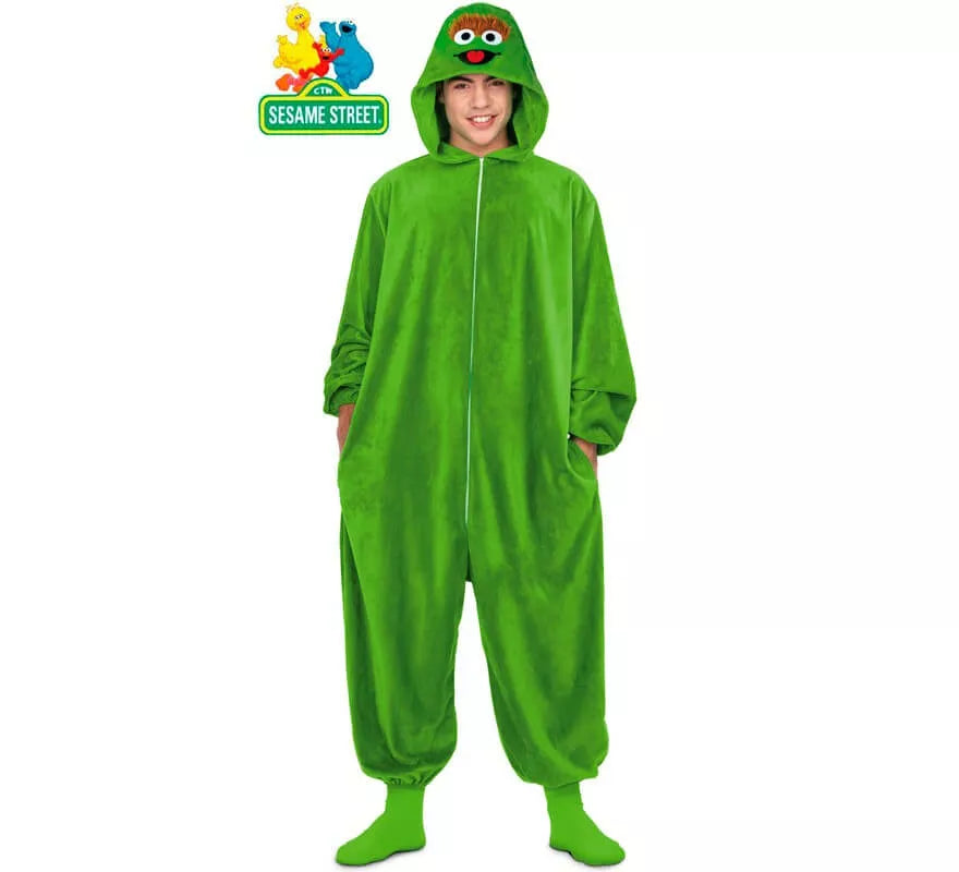 Translation missing: fr.Disfraz Pijama de Oscar el Gruñón para adultos