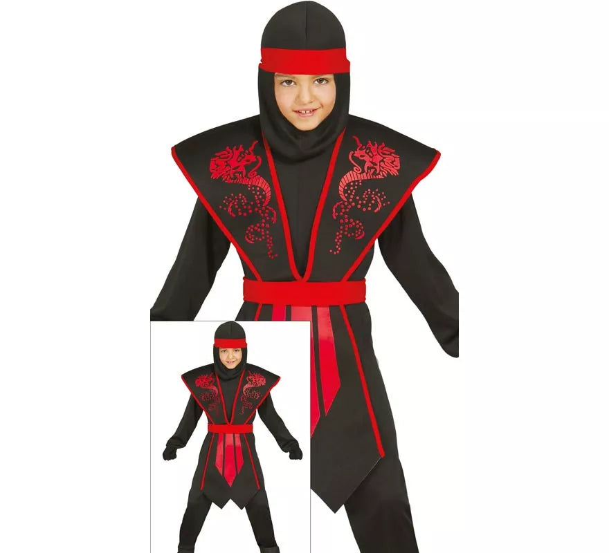 Translation missing: fr.Disfraz Shadow Ninja Negro y Rojo para Niños