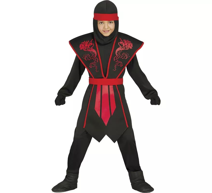 Translation missing: fr.Disfraz Shadow Ninja Negro y Rojo para Niños