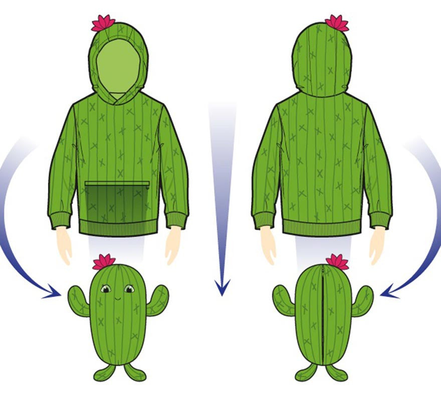 Translation missing: fr.Disfraz Sudadera Peluche Carmen Cactus infantil
