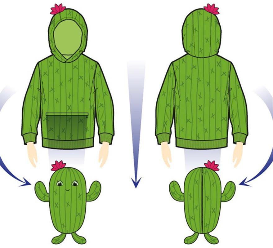Translation missing: es.Disfraz Sudadera Peluche Carmen Cactus para adulto