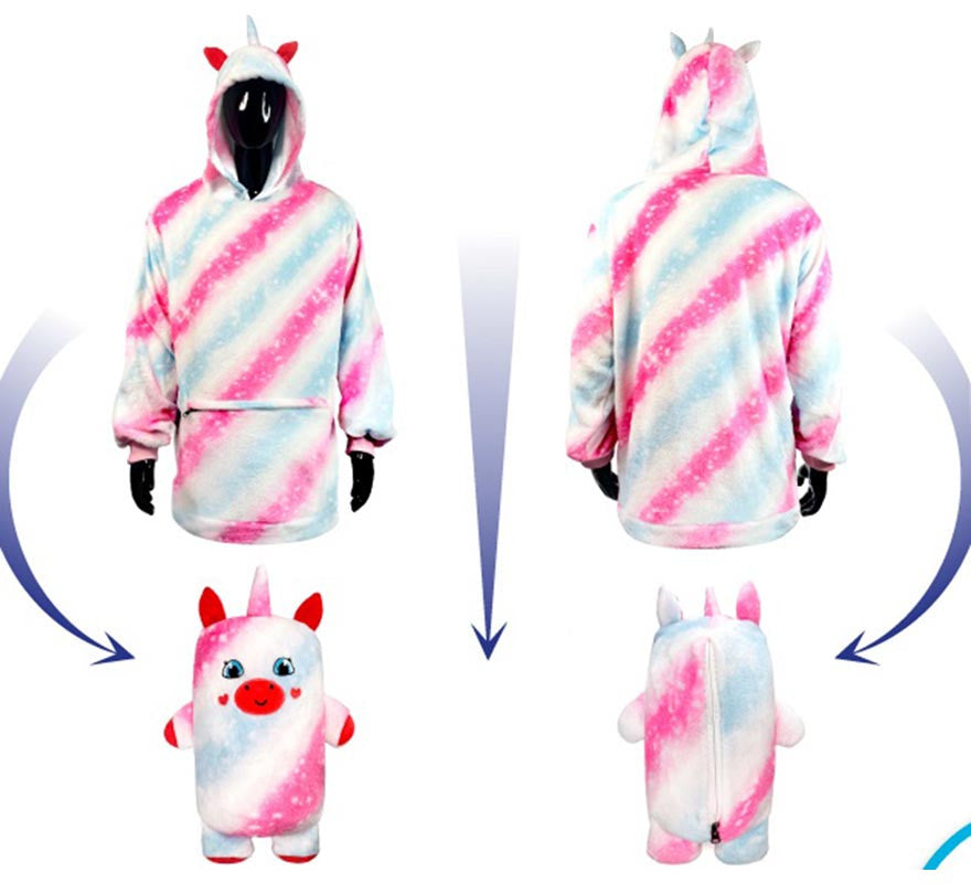 Translation missing: es.Disfraz Sudadera Peluche Uri Unicornio para adulto