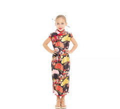 Costume de robe chinoise Shanghai Qipao à fleurs pour filles