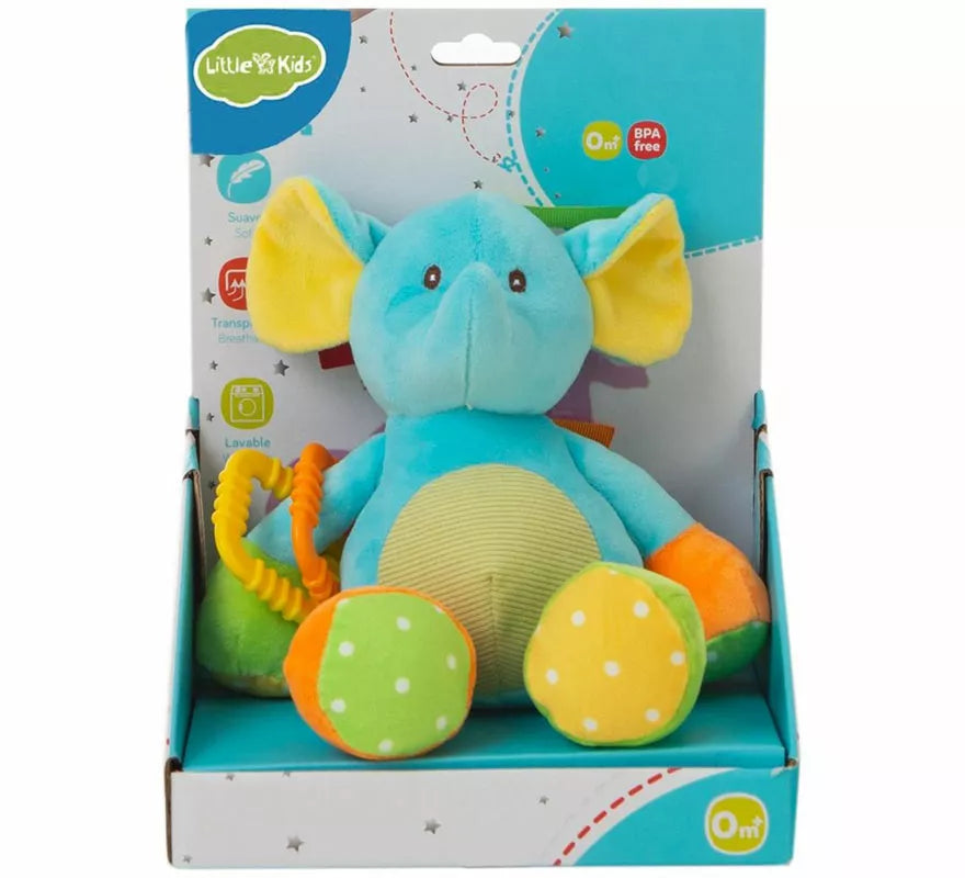 Translation missing: fr.Elefante de Peluche turquesa infantil de 26 cm