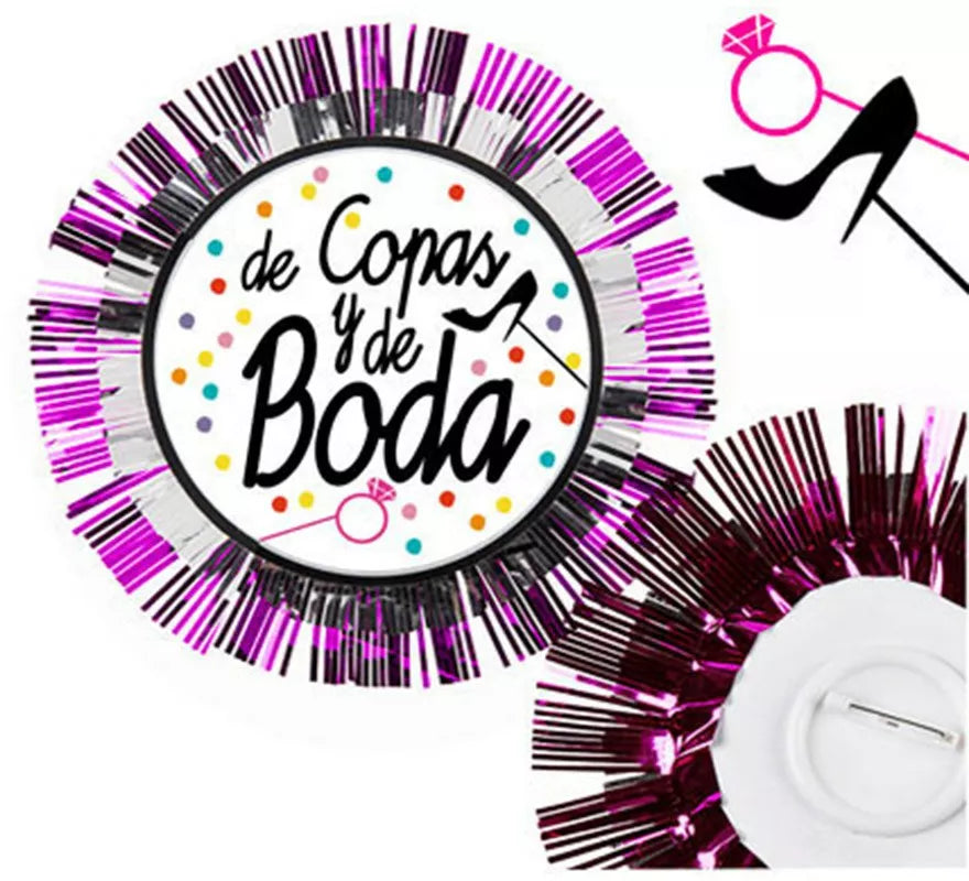 Translation missing: fr.Escarapela Chicas de Copas y de Boda de 14 cm