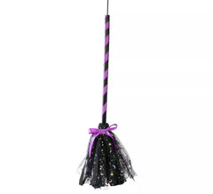 Balai de sorcière violet avec arc