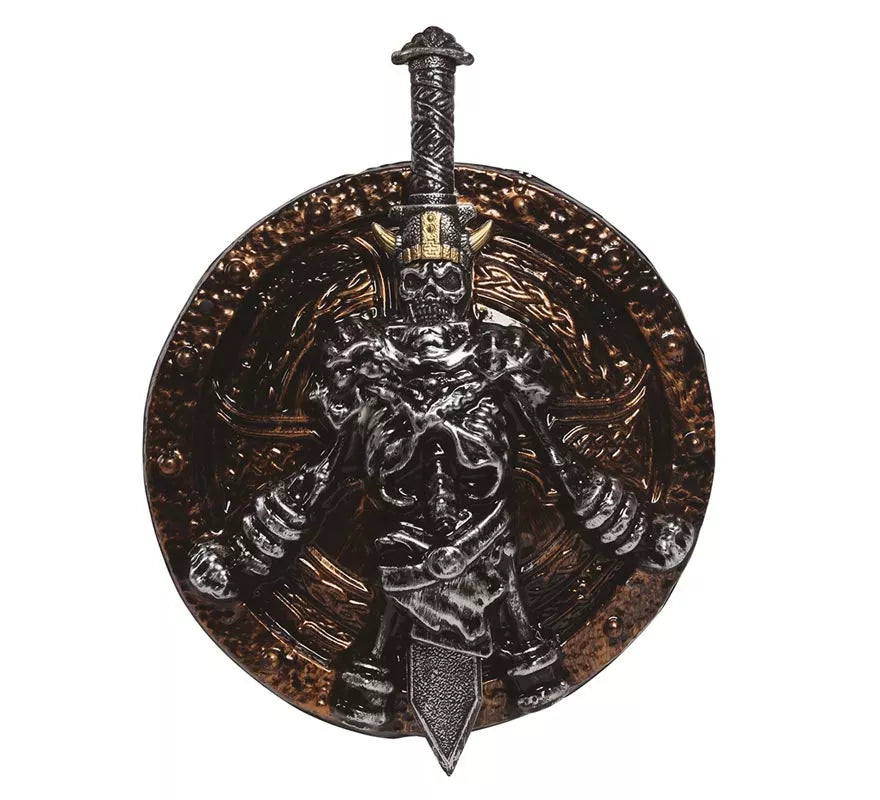 Translation missing: fr.Espada de 57 cm y Escudo de 45 cm de Guerrero Esqueleto
