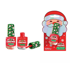 Vernis à ongles vert et autocollants de Noël