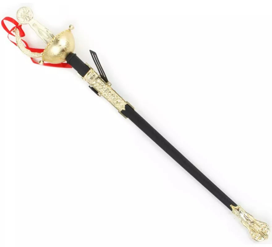 Translation missing: fr.Espada de Época negro y dorado de juguete de 72 cm