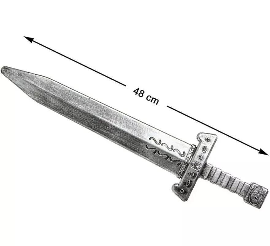 Translation missing: fr.Espada Medieval Plateada de 48 cm