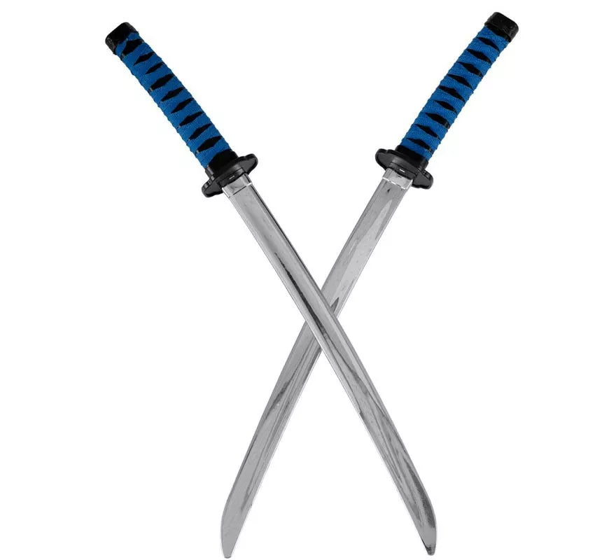 Translation missing: fr.Espadas Ninja con mango azul deluxe de 50 cm