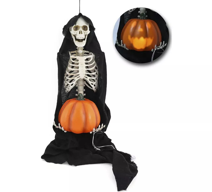 Translation missing: fr.Esqueleto con Calabaza Luz y Sonido de 110 cm