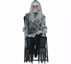 Chaise Skeleton Scare avec lumière, son et mouvement 105 cm