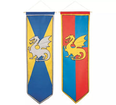 Bannière médiévale allongée dans des couleurs assorties de 100 x 30 cm