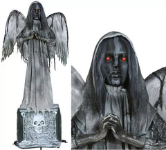 Statue lumineuse de l'ange de la mort avec son et mouvement 170 cm
