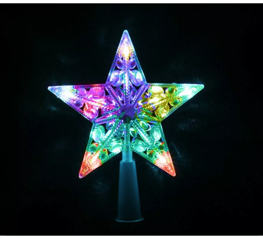 Translation missing: fr.Estrella de Árbol de Remate de 10 Led Multicolor con Pilas
