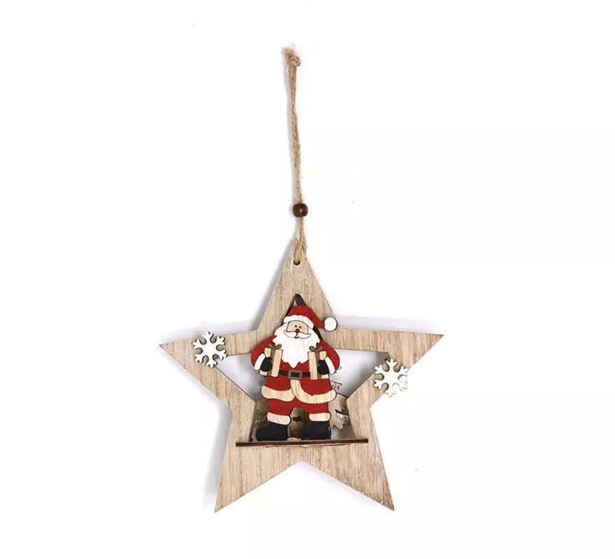 Translation missing: fr.Estrella de Papá Noel Madera 18 cm