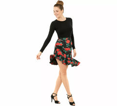 Jupe de danse asymétrique avec imprimé pour femme