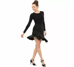 Jupe de danse asymétrique noire pour femme