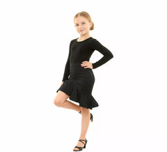 Jupe de danse asymétrique noire pour fille