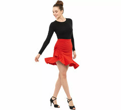 Jupe de danse asymétrique rouge pour femme