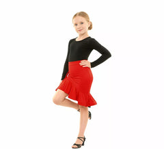 Jupe de danse asymétrique rouge pour fille