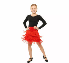 Jupe Charleston rouge à franges pour fille