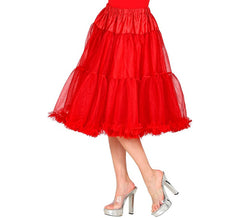 Jupe en tulle rouge des années 70 pour femme (65 cm)