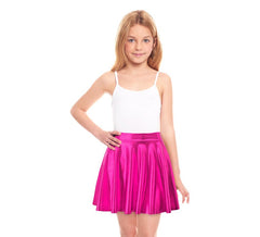 Jupe évasée fuchsia métallisé pour fille