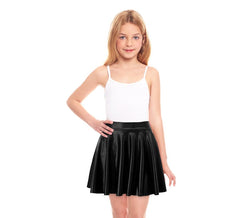 Jupe aviateur métallisée noire pour fille