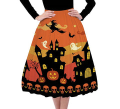 Jupe évasée orange d'Halloween