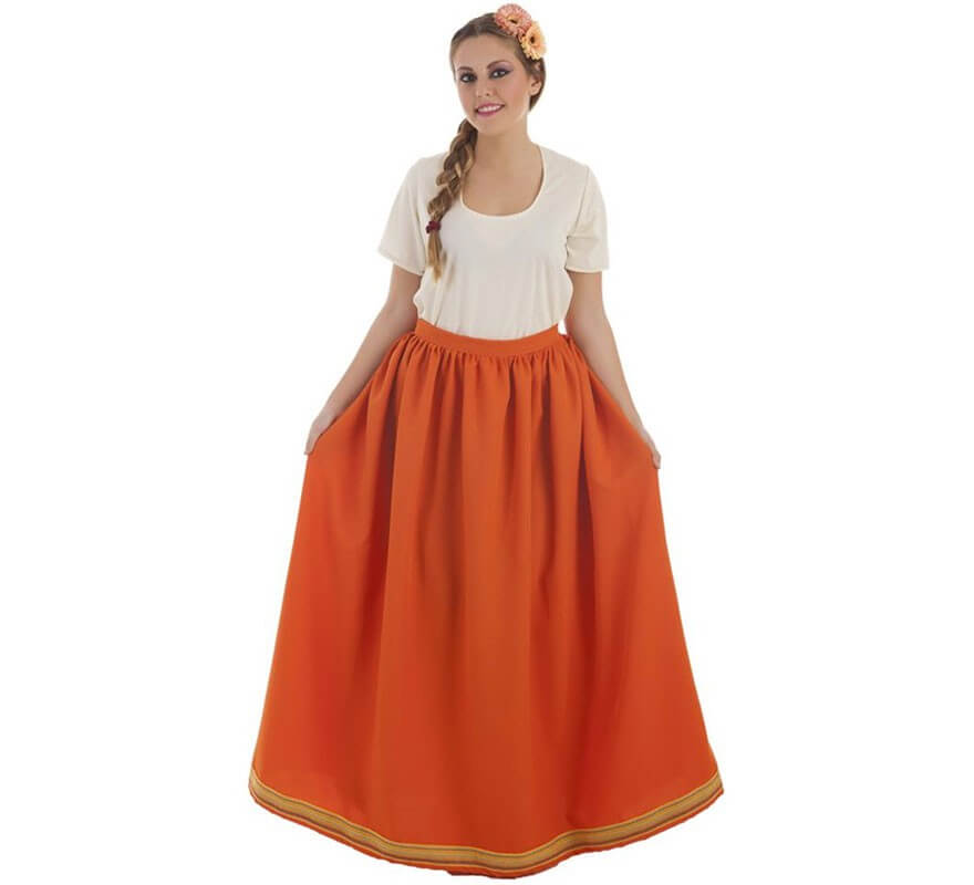 Translation missing: fr.Falda Medieval Naranja para mujer