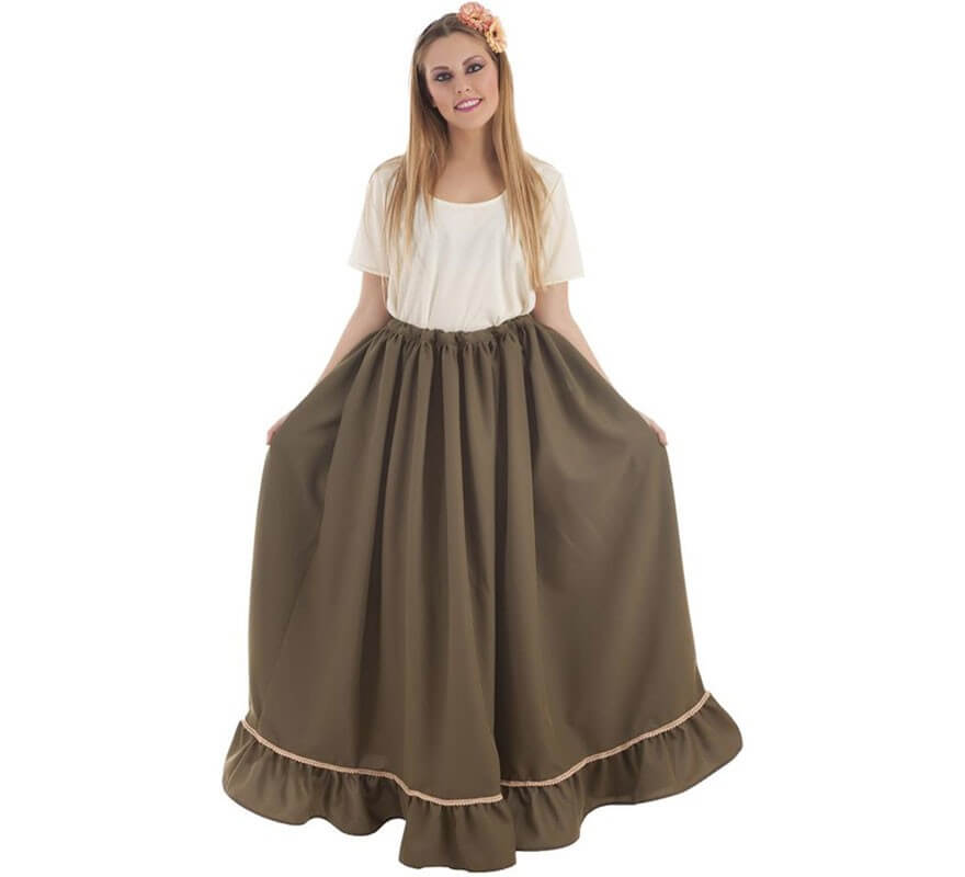 Falda Medieval Verde para mujer
