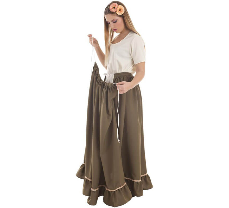 Translation missing: fr.Falda Medieval Verde para mujer