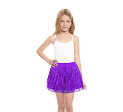 Jupe violette à paillettes pour enfant