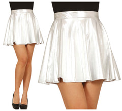 Jupe pin up argentée effet brillant pour femme