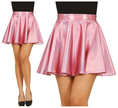Jupe pin up rose effet brillant pour femme