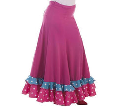 Jupe de Sévillaine Bleue et Fuchsia à Pois