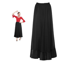Jupe de répétition sévillane noire pour femme