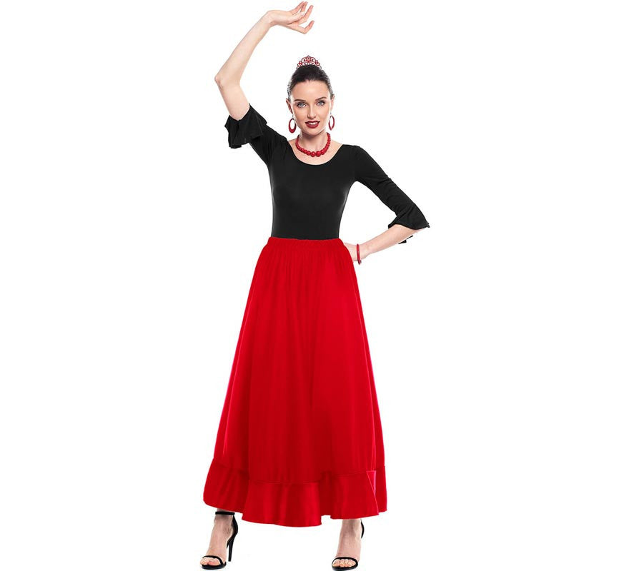 Translation missing: fr.Falda Sevillana de Ensayo roja para mujer