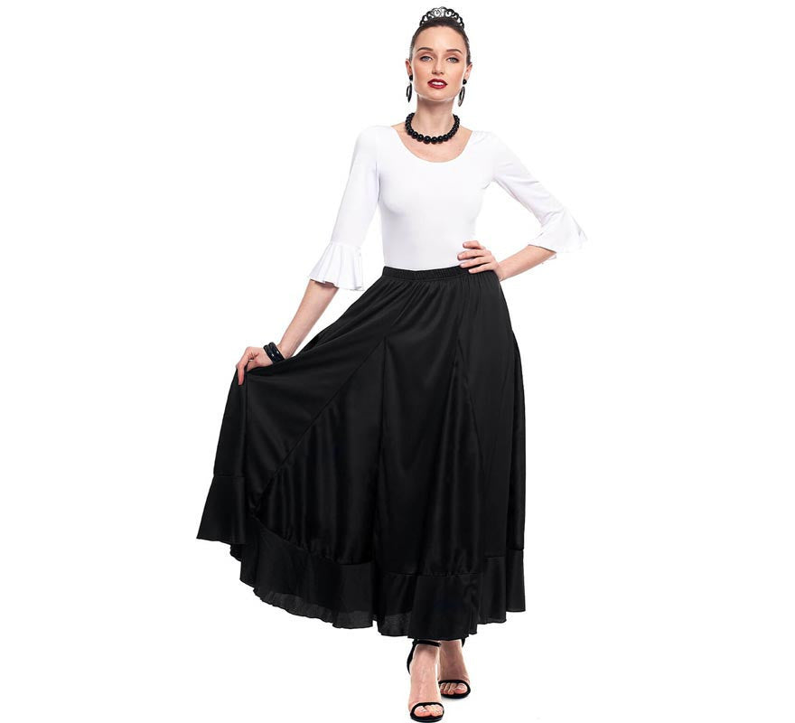 Translation missing: fr.Falda Sevillana de Quillas negro para mujer