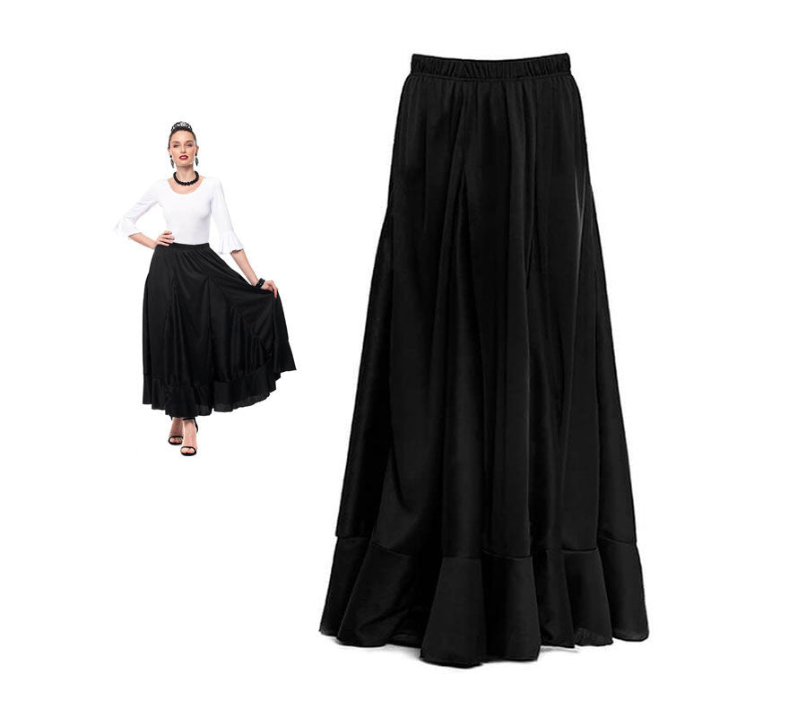 Translation missing: fr.Falda Sevillana de Quillas negro para mujer