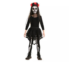 Jupe et diadème du jour des morts pour filles