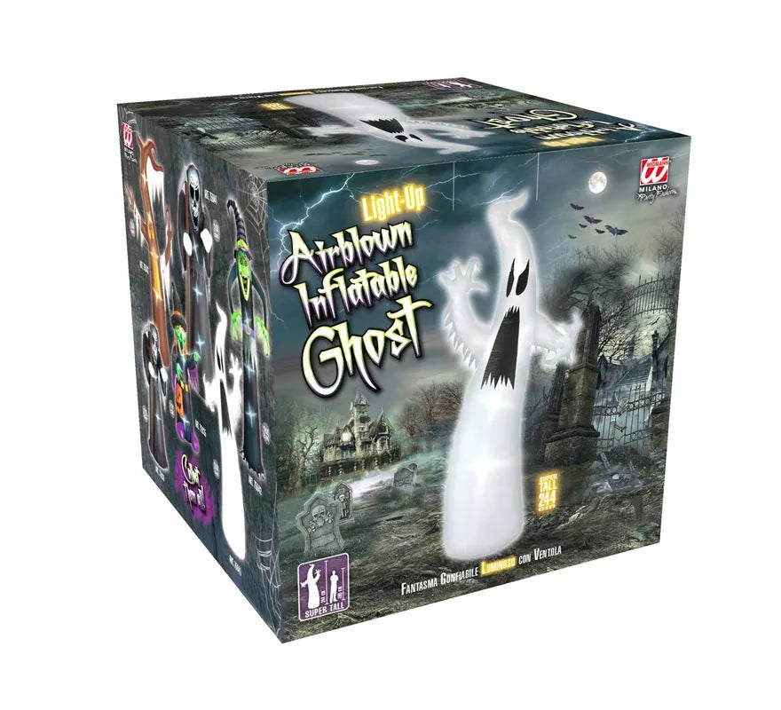 Fantasma Auto Hinchable de Halloween con Iluminación de 244 cm