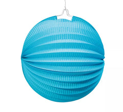 Lanterne en papier sphérique de 26 cm. la couleur bleue