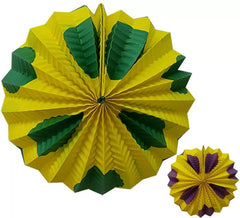 Lanterne jaune avec grands pois plusieurs couleurs
