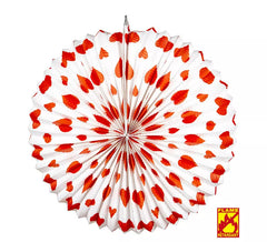 Lanterne Coeurs Rouges Ignifuge 36 cm/dm